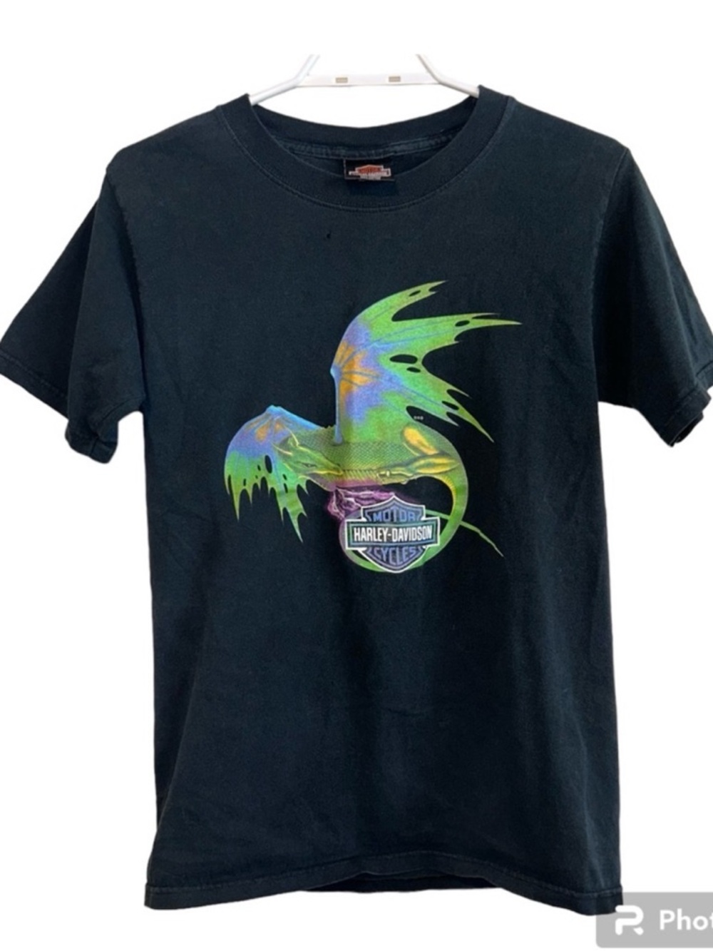 Vintage Harley-Davidson Cancun Mexico Dragon Graphic Tee Y2K Black S